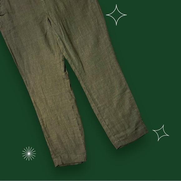 NWT L’Agence Cropped Linen Trousers in Olive Green “Basil” Size 25 - Picture 6 of 12